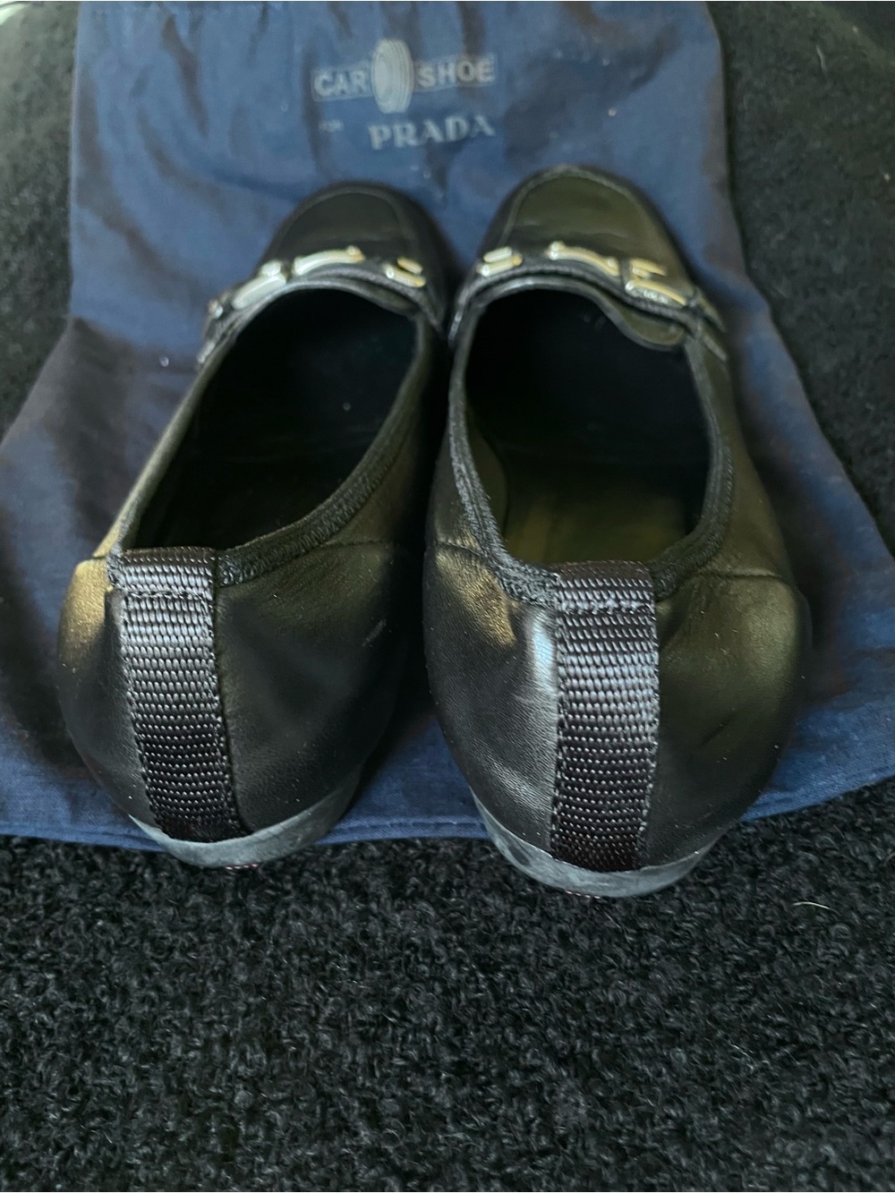 PRADA Car Shoe Black Flats with Dust Bag - Picture 7 of 12